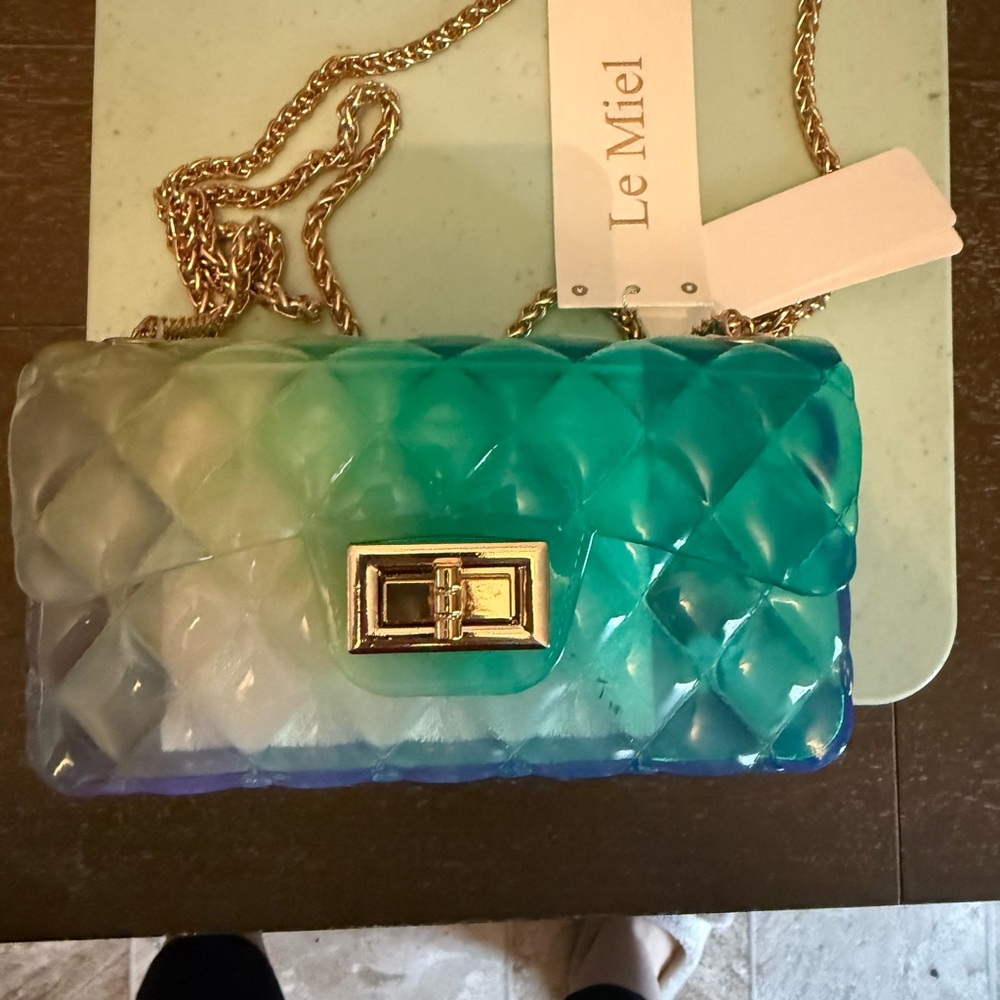 LeMiel jelly Crossbody Bag in Teal/Green
